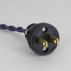 12ft. Navy Blue Twisted Two Conductor Wire Cordset with Antique Style Plug