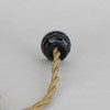 8ft Long Gold Twisted 18/2 SPT-2 Type UL Listed Powercord WITH BLACK PHENOLIC PLUG