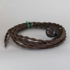 8ft Long Brown Twisted 18/2 SPT-2  Type UL Listed Powercord WITH Brown PHENOLIC PLUG