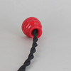 8ft Long Black Twisted 18/2 SPT-2 Type UL Listed Powercord with Red Phenolic Plug