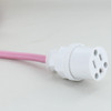 15ft Long Pink Cloth Covered Decorative Extension Cord with NEMA 15-5P Plug and Outlet.