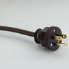 15ft Long Brown Cloth Covered Decorative Extension Cord with NEMA 15-5P Plug and Outlet.