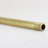 14in. 1/8ips Figurine Pipe with 3-1/4in offset and 1/2 in thread on both ends - Unfinished Brass