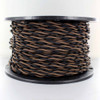 18/2 AWG - ONE BLACK/ ONE BROWN TWISTED FABRIC CLOTH COVERED LAMP WIRE
