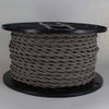 18/2 AWG - BLACK/BEIGE DIAMOND PATTERN TWISTED FABRIC CLOTH COVERED LAMP WIRE