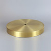 1/8ips Center Hole - 8in Flat Canopy/Base without Wire Way - Unfinished Brass