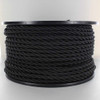 18/3 AWG - BLACK TWISTED FABRIC CLOTH COVERED LAMP WIRE