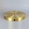 8in Diameter Flat Base with Wire Way - Unfinished Brass