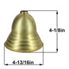 3/4ips Slip - Spun Deep Bell with Rings Canopy - Unfinished Brass