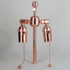 Copper Plated Finish Large Body Cluster with 6in. Stem and 1in. Ball Finial