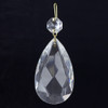 63mm (2-1/2in.) Crystal Pear Drop with Jewel and Brass Clip