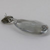 38mm (1-1/2in.) Smoked Crystal Pear Drop with Jewel and Brass Clip