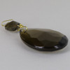 50mm (2in.) Smoked Crystal Pear Drop with Jewel and Brass Clip