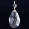 75mm (3in.) Strass Crystal Pear Drop with Jewel and Brass Clip