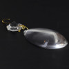 50mm. (2in) Crystal Pear with Flat Side with Jewel and Brass Clip