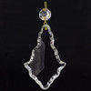 89mm (3-1/2in.) Crystal French Pendulux with Jewel and Brass Clip