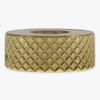 1/4-20 UNC - 5/8in Diameter X 1/4in H - Threaded Diamond Knurled Round Nut - Unfinished Brass