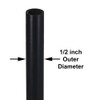 5in. Black Powder Coated Steel Pipe with 1/8ips. Female Thread