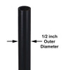 7in. Black Powder Coated Steel Pipe with 1/8ips. Female Thread