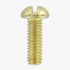 8/32 Thread - 1/2in. Long - Slotted Head Steel Screw - Brass Plated Finish