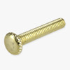 8/32 Thread - 1in Long - Steel Knurled Head Thumb Screw - Brass Plated Finish