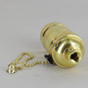 E26 Medium Base Brass 3-way Pull Socket