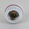 White Glazed E-26 Socket Two-Piece Keyless Ring-Type Lamp Socket with Screw Terminal Wire Connections