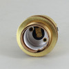 Polished Brass Uno Threaded Push Through Switch Socket Includes Knurled and Smooth Shade Ring