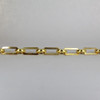 Rectangular Shape Brass Lamp Chain with Round Joining Links - Unfinished Brass
