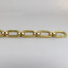 1/4in Thick Square Rectangular Lamp Chain With Circle Joining Links - Unfinished Brass