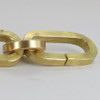 1/4in Thick Square Rectangular Lamp Chain With Circle Joining Links - Unfinished Brass