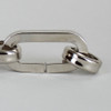 Square Wire Oval Lamp Chain with Round Joining Links - Polished Nickel Finish