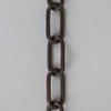 3/16in Thick Brass Large Oval Lamp Chain - Antique Bronze Finish