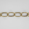 9 Gauge (1/8in.) Thick Steel Oval Lamp Chain - Antique Brass Plated Finish