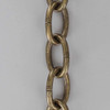 3 Gauge (1/4in.) Thick Steel Oval Lamp Chain - Antique Brass Plated