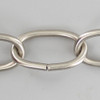 9 Gauge (1/8in.) Thick Steel Oval Lamp Chain - Brushed Nickel Plated Finish