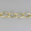 3 Gauge (1/4in.) Thick Steel Oval Lamp Chain - Brass Plated Finish