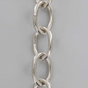 3 Gauge (1/4in.) Thick Steel Oval Lamp Chain - Polished Nickel Plated Finish