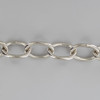 3 Gauge (1/4in.) Thick Steel Oval Lamp Chain - Polished Nickel Plated Finish