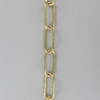 7 Gauge (3/16in.) Thick Steel Long Oval Lamp Chain - Brass Plated Finish