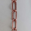 3 Gauge (1/4in.) Thick Steel Long Oval Lamp Chain Copper Plated Finish