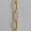 1/8in. Thick Solid Brass Small Elongated Oval Lamp Chain - 24 Karat Gold Plated