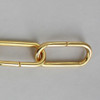 1/8in. Thick Solid Brass Small Elongated Oval Lamp Chain - 24 Karat Gold Plated