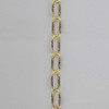 11 Gauge (3/32in) Thick Steel Spanish Style Lamp Chain with Black Detail - Unfinished Brass