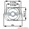 2-3/4in X 3-1/2in. Universal Cross Bar with 8/32 Tapped Ground Screw Hole