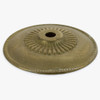 3-1/2in Diameter - Cast Brass Flat Bobesche with Ribs with 1/8ips (7/16in) Slip Through Hole - Unfinished Brass