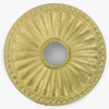2in Diameter - Cast Brass Ribbed Bobesche with 1/8ips (7/16in) Slip Through Center Hole - Unfinished Brass