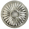 2in Diameter - Cast Brass Ribbed Bobesche with 1/8ips (7/16in) Slip Through Center Hole - Polished Nickel