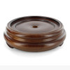 4-1/2in. Recessed Seat Walnut Finish Round Teak Wood Base with Plain Design Bottom.