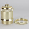 Threaded Skirt Socket Cup With Shoulder and Knurled Shade Ring - Brass Plated